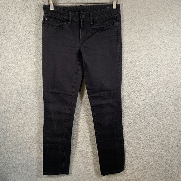 TORY BURCH Super Skinny Jeans Womens 27 Black Denim Cotton Stretch Low Rise - Picture 1 of 10